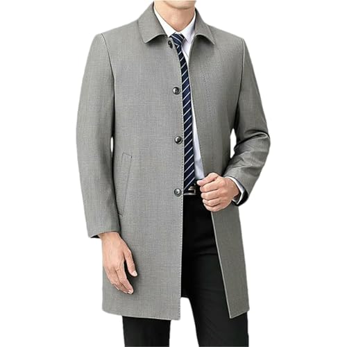 Trench léger pour homme col rabattable veste longue automne