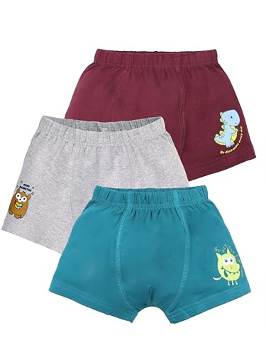 Image of KiddoPanti Boys Boxer Shorts Pack of 3 | Soft Cotton-Lycra Blend | Comfortable Fit with Bio Wash for All-Day Comfort | Kids Briefs