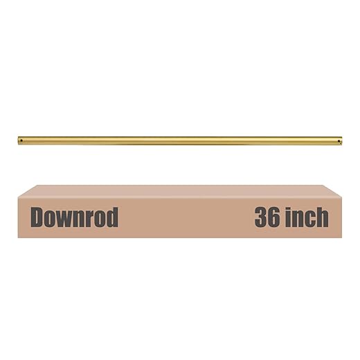 36 inch Ceiling Fan Downrod with Extension Cord, 3 FT Gold Downrod for Ceiling Fan, 1 inch Outside Diameter, Boom Suitable for a Wide Range of Fans (Gold, Not Threaded)