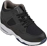 CALTO - H329082-3.4 Pulgadas Más Alto - Talla 10.5 UK - Zapatos Elevador Aumento De Altura - Zapatillas De Moda Negras, Black, 43 1/3 EU