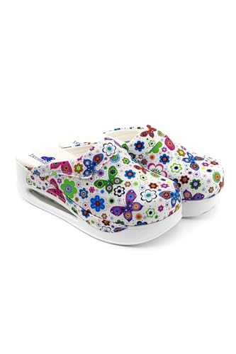 Terlik Sabo Air ST145 Leather Womens Clogs Mules Slippers Sabot Shoes, Butterfly, EU 40, UK 6