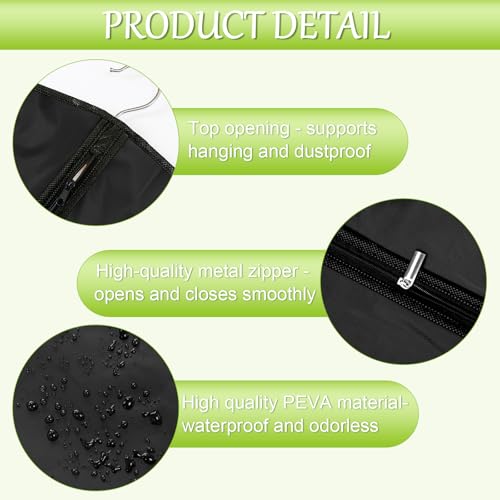 kleidersack lang 180×60cm 2 Stück, faltbare Kleidersäcke mit Reißverschlüssen, haltbar und mottenfest staubdicht für Kleider Mäntel PEVA
