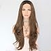 Sapphirewigs Black Ombre Brown Heat Resistant Hair Natural Wave Type Hand Tied Perruque Synthetic Lace Front Wig For Wedding Party
