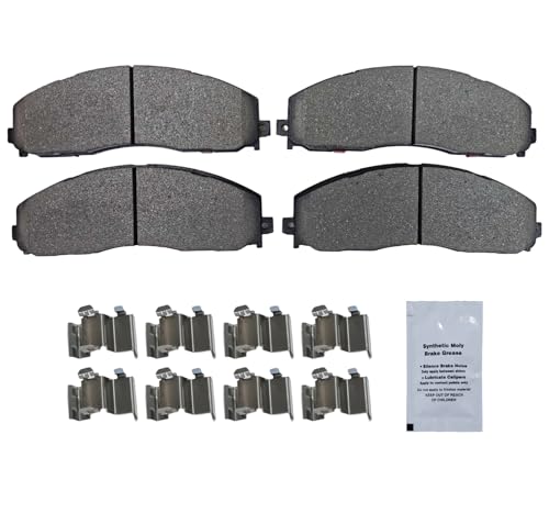 Image of HUSCH D1680 Front Ceramic Brake Pads Kit Fit For Ford F-250 Super Duty 2013-2021, For F-350 Super Duty 2013-2021, For F-450 Super Duty 2013-2016