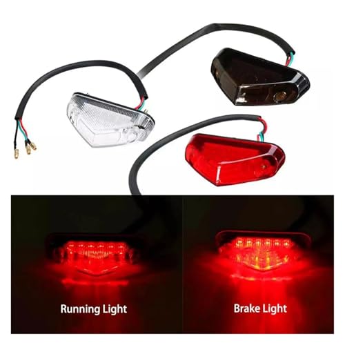 Feu arrière moto universal 12V avec feu stop et éclairage de plaque