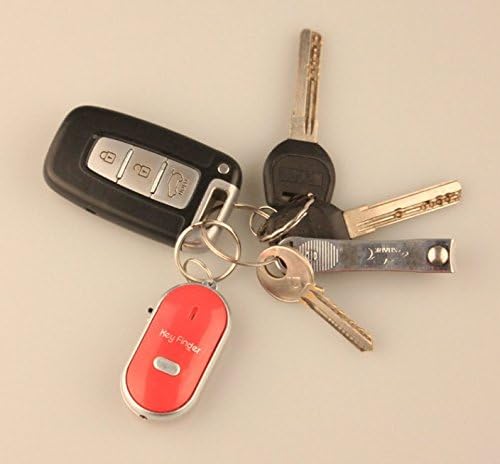 Key Finder Locator Find Lost Keys Chain Keychain Whistle Sound Control with LED Light H1e1/ 2 Pcs LED Key Finder Locator Find Lost Keys Chain Whistle Sound Control (red)
