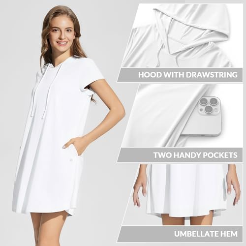 baleaf Women's Short Sleeve UPF 50+ Cover Up with Pockets Quick Dry Beach Coverups Sun Protection Swimwear4