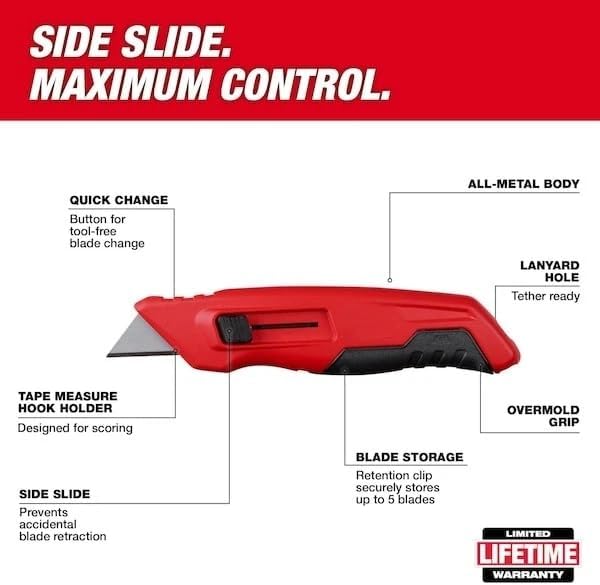 for Milwaukee Tool 48-22-1515 Side Sliding Utility Knife
