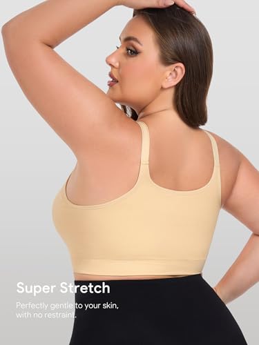 Image of Angelhood Women's Non-Padded Minimizer Sports Nursing Bras Wirefree Full Coverage Large Bust Light Support Sport