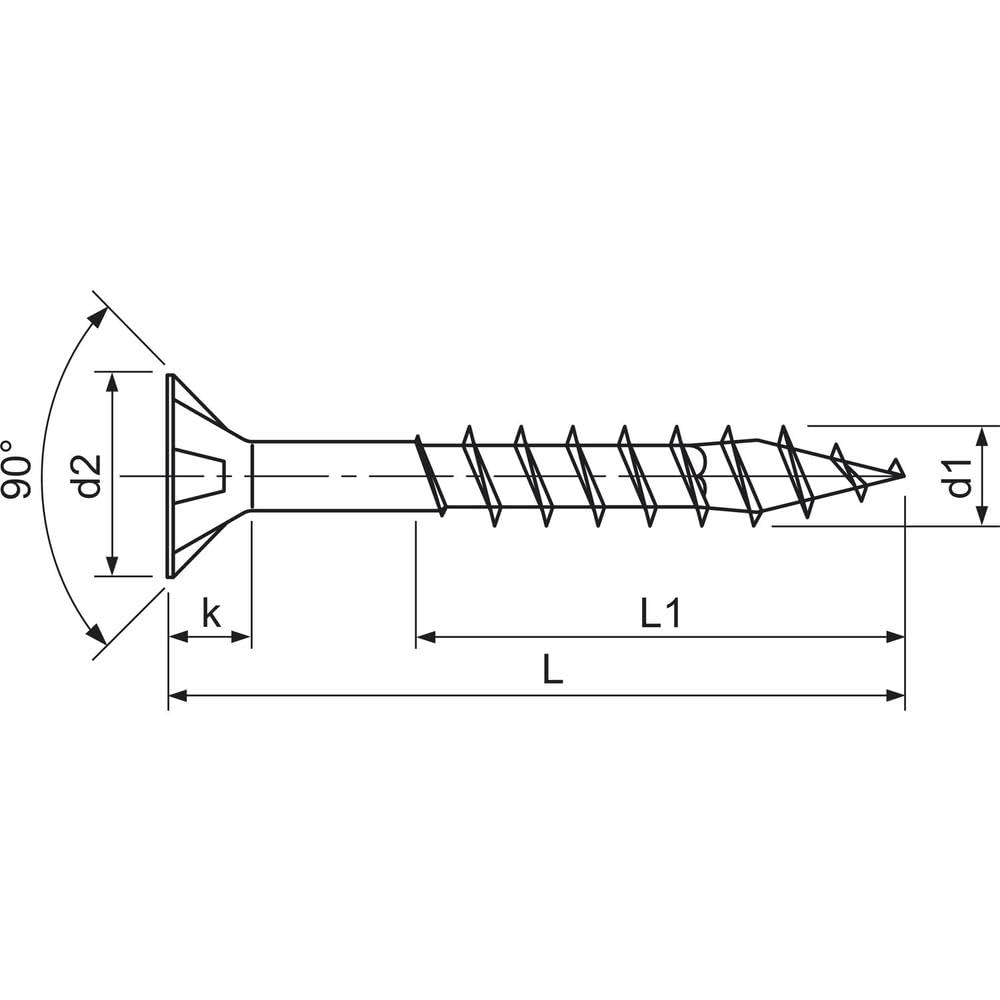 Image secondaire de Vis a bois galvaniséesSPAX SeKo T-STAR plus 3,5x 45/30 zn HP (Par 1000)