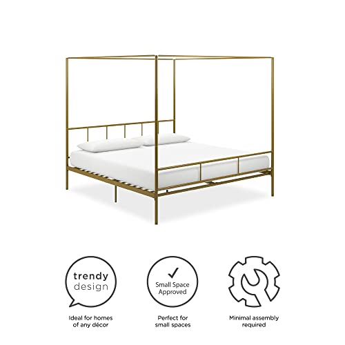 Novogratz 4195249N Marion Canopy Bed, King, Gold #TOP7