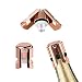 Champagne Sealer Stopper, Set of 3 Stainless Steel Champagne Bottle Cork Set with a Longer Sealing Plug, Reusable Wine Saver for Champagne, Cava, Prosecco & Sparkling Wine (Rose Gold)