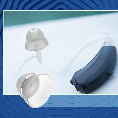 Image of FCS Pack of 2 Click Dome for Signia, A&M, audibene, Audio Service, HearUSA, TruHearing RIC and Instant Fit Click CIC /ITC Hearing Instrument. (8 /10 Double Dome)