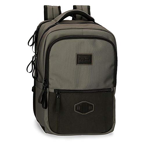 Pepe Jeans Village Mochila Doble Compartimento para Portátil 15 6  Gris 31x44x15 cms