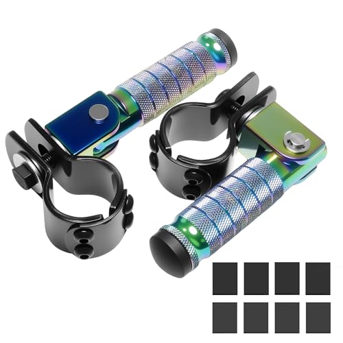 Image of M8 Motorcycle CNC Aluminum 90 Degree Folding Rearsets Folded Motorbike Footrest Bicycle Footpegs Foot Pegs Pedal Universal (Colorful)
