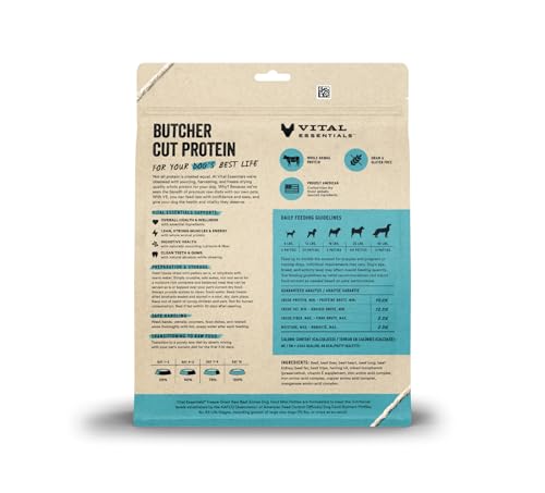 Image of Vital Essentials Freeze Dried Dog Food, Beef Mini Patties, 14 oz Bag | Soft, Complete Meal or Topper, Made With 98% Beef, Organs & Bone, High Protein Raw Nutrition, Grain-Free Recipe