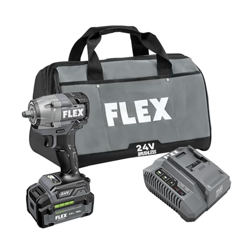 FLEX 24V Brushless Cordless 3/8-Inch 450 Ft-Lbs Torque Compact Im...