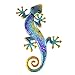 Liffy métal Gecko décoration murale extérieure lézard jardin Art bleu décorations en verre à suspendre pour patio ou clôture, 15,2 pouces de long