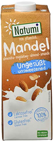 Natumi Mandeldrink Ungesüßt Bio Vegane Milchalternative, Nuss, 1 ltr (6er Pack)