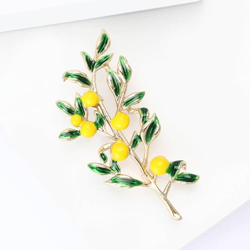 Image of Cute Lemon Brooch Pin for Women Rhinestone Fruit Little Brooch Sparkling Crystal Strawberry Cherry Enamel Pin Christmas Birthday Art Deco Jewelry Gifts