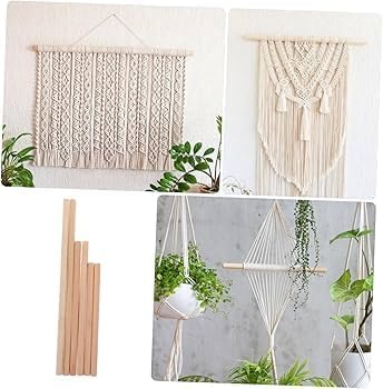 Image of 37MM 4ft (1.5x1.5) Wooden Dowel Rod | Smooth Finish Round Wood Stick for Macrame Plant Hanger Wall Hanging Tapestry | Strong Craft Pole for Home Decor Art DIY Projects (2 Pieces)