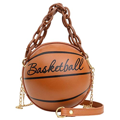 Bolsa de mão Valicclud moderna em forma de basquete, bolsa de mão transversal moderna, Marrom, 17x17