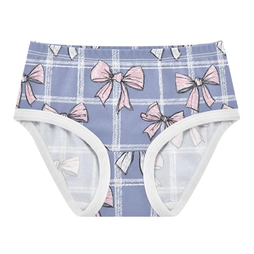 Wusikd Pink Bows Plaid Purple Girls' Underwear Cotton Girls Briefs Soft Toddler Underwear 2T