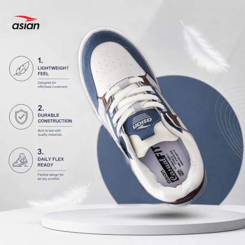 Image of ASIAN Nexus-02 Men's Casual Sneakers | Trendy Lace-Up Design | Lightweight Comfort, Premium Finish & Anti-Slip Sole for Daily Use