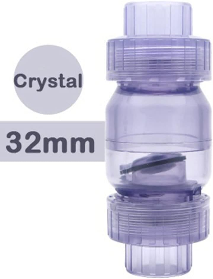 Válvula de bola,Interruptor de agua, Válvula de retención transparente, 25 mm 32 mm PVC Válvula de retención unidireccional Conexión de tubería Conector de agua for acuario de jardín (Color : Grey, Si