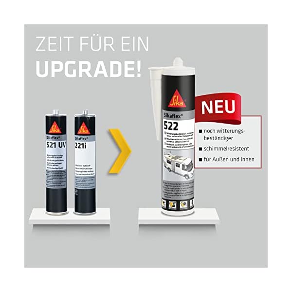 Sikaflex-522 witterungsbeständiger, UV-stabiler, haftstarker Dichtstoff 300ml – Bild 3