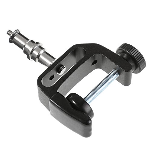 Foto4easy Universal Multifunctional C-Clamp Desktop Mount Holder Stand 1/4'' 3/8'' Screw for DSLR LED Flash Light