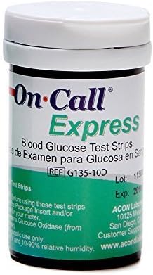 On Call Express Blood Glucose Diabetic Test Strips- 200 count Value Bundle (4boxof50)