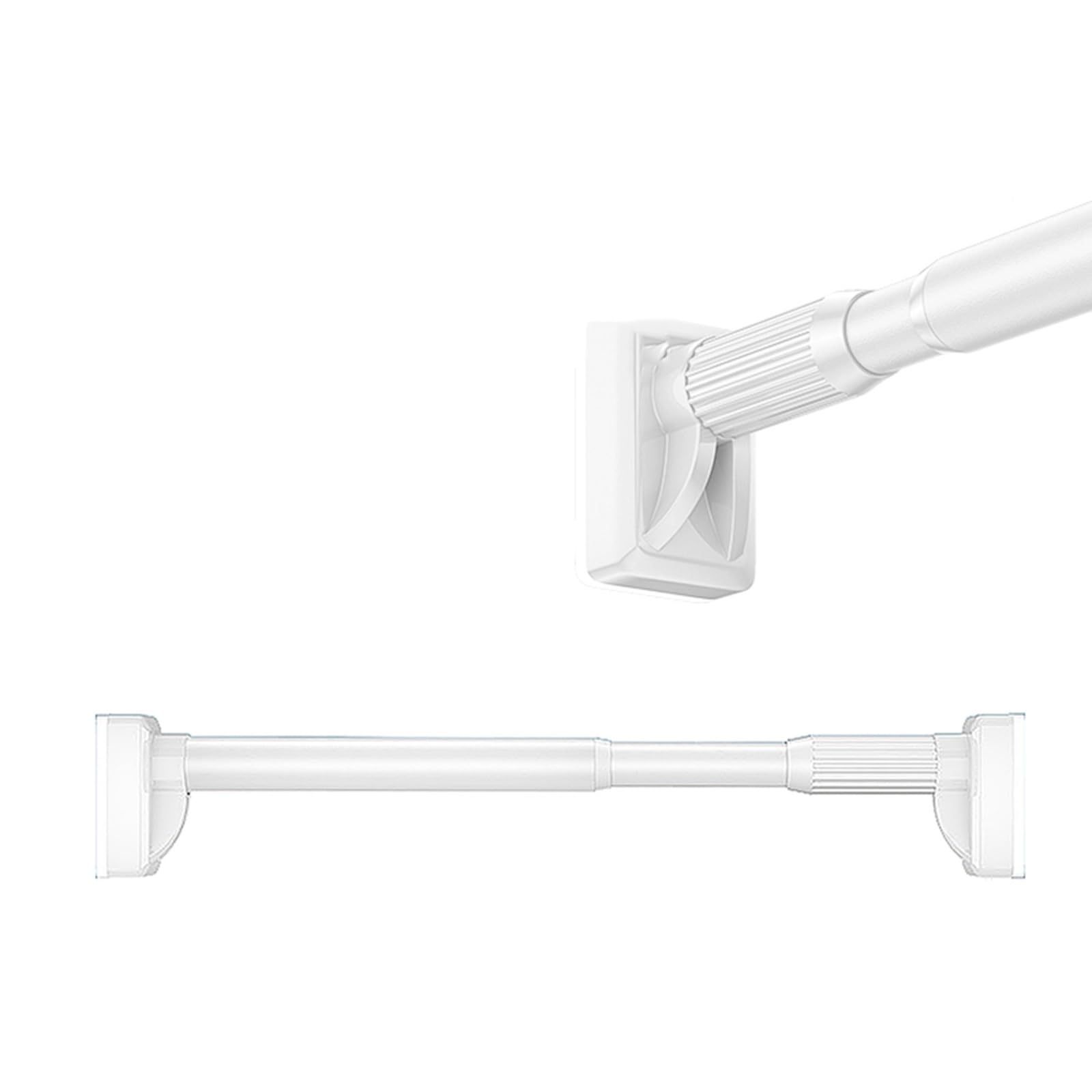 GLDYTVF Adjustable No Drill Tension Curtain Rod 40-500cm Tool-Free Setup Renter Friendly Telescopic Curtain Pole for Kitchen Dorm White (210-300cm/6.8-9.8FT)