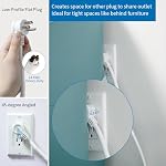 5FT Cord d'extension, NTONPOWER 15A Cordon d'extension de service lourd, montage mural 7 Outlets Power Strip Flat Plug pour la cuisine Home Office Workbench, blanc