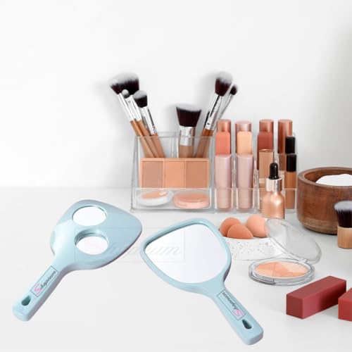 Image of Fan 2X 3X Magnification Mirror Handheld Makeup Mirror