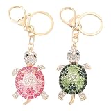 Verve Jelly 2 portachiavi a forma di tartaruga con strass ciondolo per zaino portachiavi ornamento da appendere per borsa