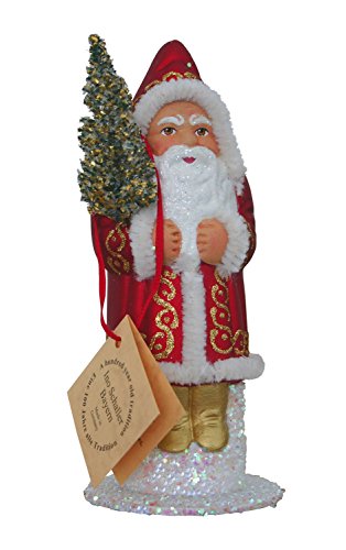 Alexander Taron Schaller Paper Mache Red with Gold Lines Santa