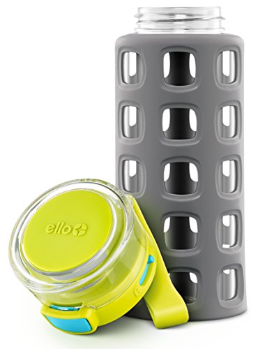 Ello Dash Tritan Plastic Kids Water Bottle With Silicone Sleeve, 16 Oz, Grey #TOP3