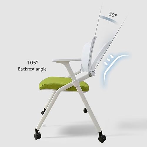 Miniatura 4 de Sillas de Conferencia con Ruedas Silla de Oficina de Malla Plegable Silla de Malla Ajustable en Altura para el Hogar Dormitorio Trabajo Ejecutivo