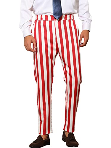 Lars Amadeus Striped Dress Pants for Men's Big & Tall Flat Front Business Trousers