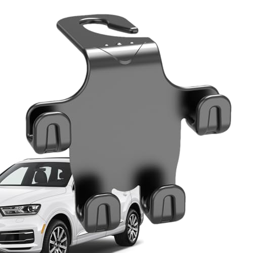 Ganchos para asiento de coche – 4 en 1 para asiento trasero – Gancho para reposacabezas de asiento trasero de vehículo | para bolsa de asiento trasero, bolso, abrigo, paraguas, teléfono, vehículos