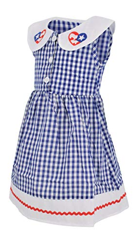 Unique Baby Girls 4th of July Gingham Flag Red White Blue Dress2