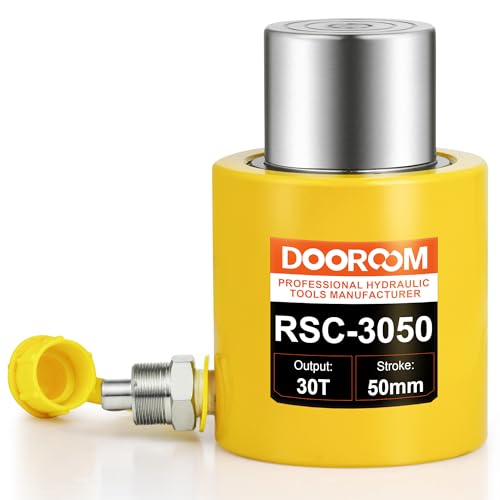 Image of 30 Ton Hydraulic Cylinder, 2' Stroke Automatic Retracting Jack, Yellow