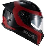 Shox Helmets Rapid Advance Motorcycle Helmet XXL Gloss Black Red - Image 6
