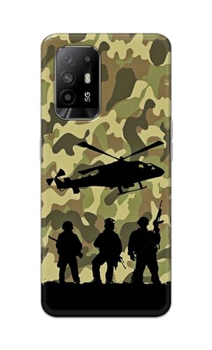 Image of Printed Hard Back Cover Case for Oppo F19 Pro+ 5G | Oppo F19 Pro Plus Back Cover (Army) -1111