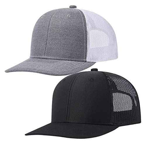 Image of Quanhaigou Trucker Hat - Mesh Snap Back - Unisex Adjustable Baseball Cap - Outdoor Hats for Men Women