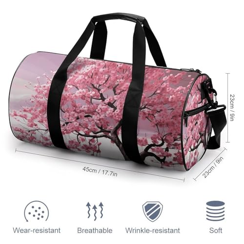 Flower Tree Gym Bag for Men Women, Sturdy Oxford Cloth Travel Bags with Removable Shoulder Strap, Waterproof Duffel Bag for Fitness, Travel, Yoga2
