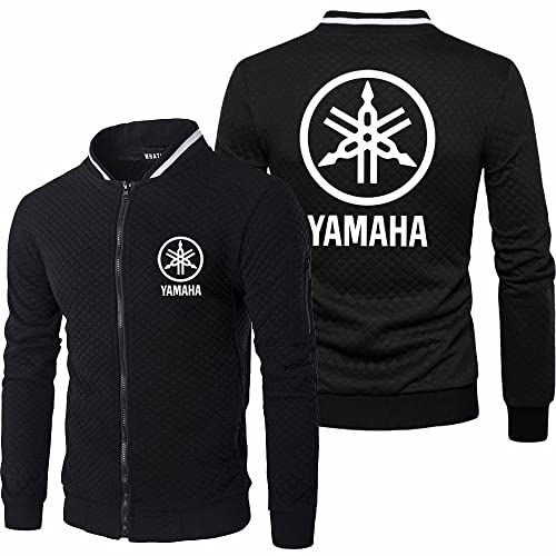 Yocqbm Sweats pour Hommes Vestes pour Yamaha Imprimé Col Montant Tops Manteau Fermeture Éclair À Manches Longues Cardigan Sportswear-A||XS