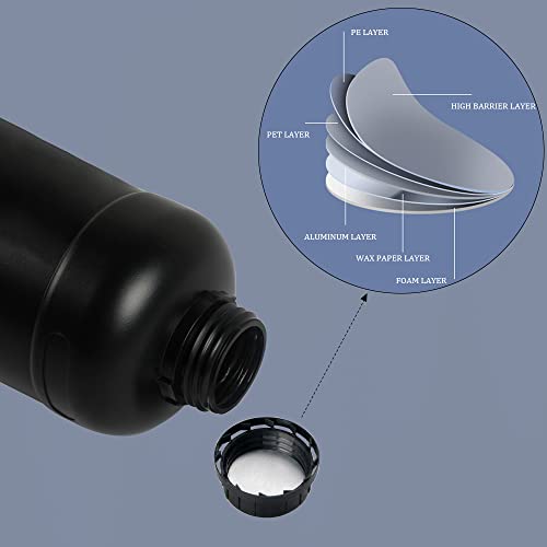 Fuyunohi 3x1L HDPE Darkroom Chemical Storage Bottles Liquid Container Film Photo Developing Processing Equipment Anti-Light Leakage Laboratory Accessories with Label,Black - Thumbnail 3
