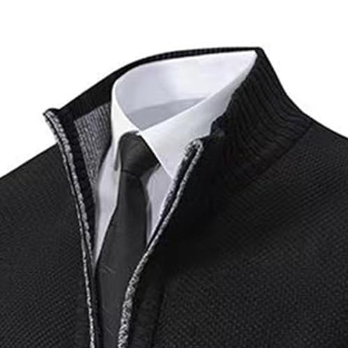 Pull en tricot pour homme ajusté et zippé avec poches avant - 6